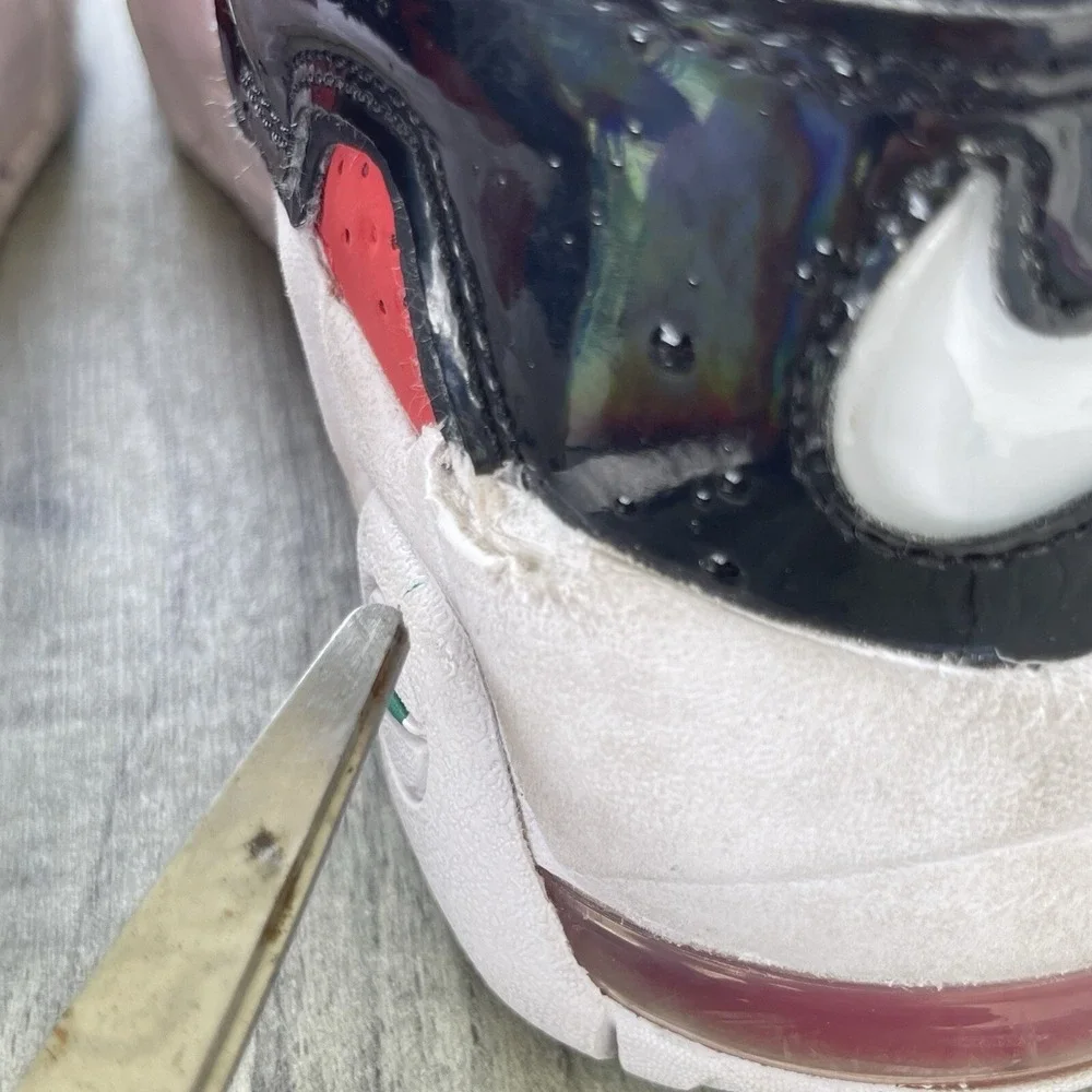 Nike Air More Uptempo Shoes Boys 6Y Red Black 